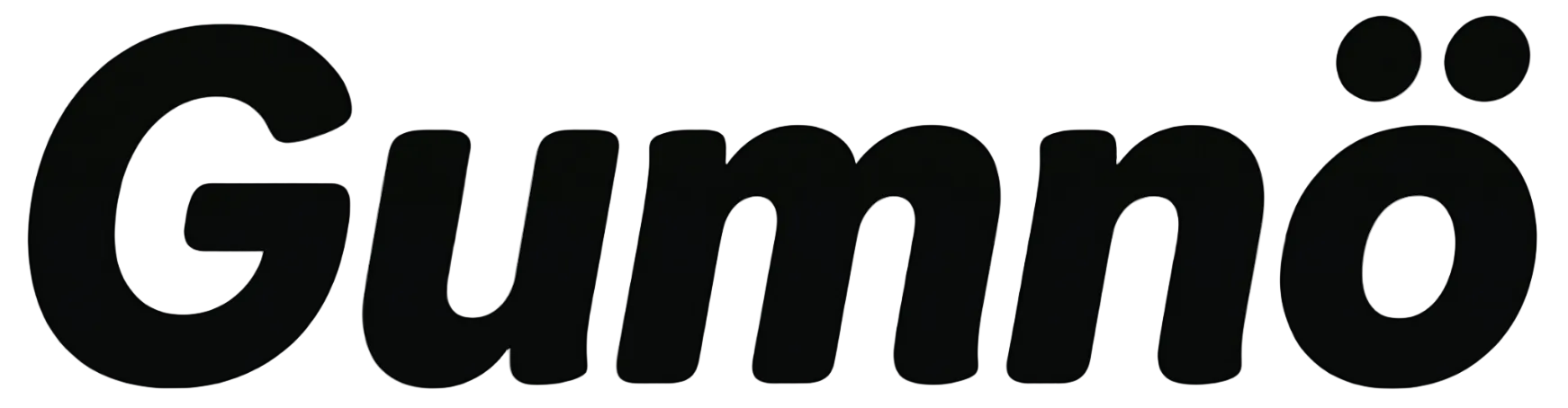 Black 'Gumnö' logo on a white background